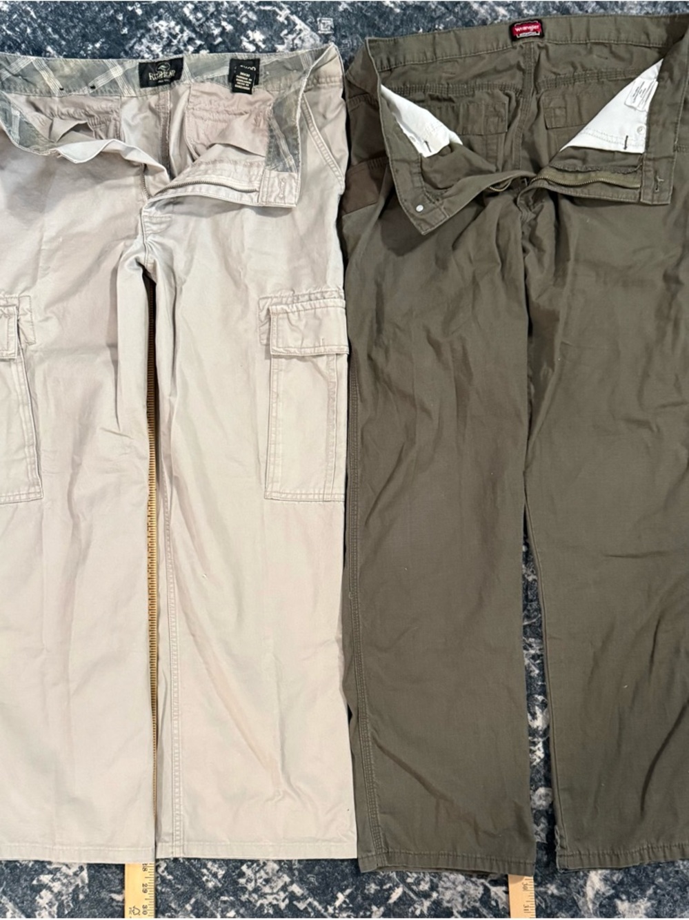 Lot Of 2 Men’s 34x32 Cargo/Utility Pants, Red Head And Wrangler Workwear
